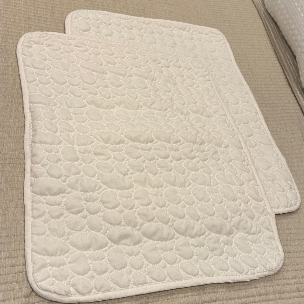 Textured Pillow Shams Standard Size Ivory Cream Color Set of Two (2)